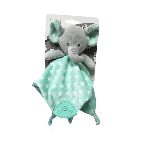 Cuddle Plush Toy Elephant 25x25cm, mint, 0+