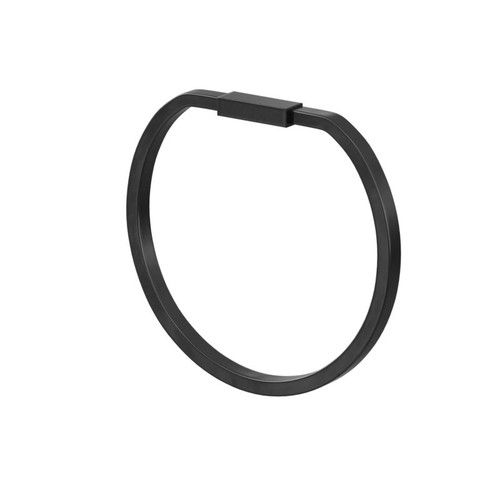 GoodHome Wall-mounted Towel Ring Elland 60 cm, black