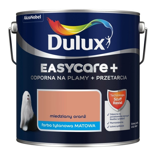 Dulux EasyCare+ Washable Durable Matt Paint 2.5l copper orange