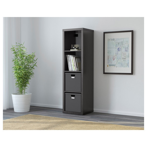 KALLAX Shelf unit, black-brown, 42x147 cm