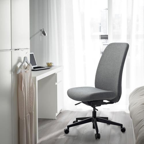 VALLFJÄLLET Office chair, gunnared grey