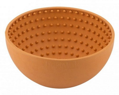 LickiMat Wobble Deep Bowl for Dogs, soft, orange