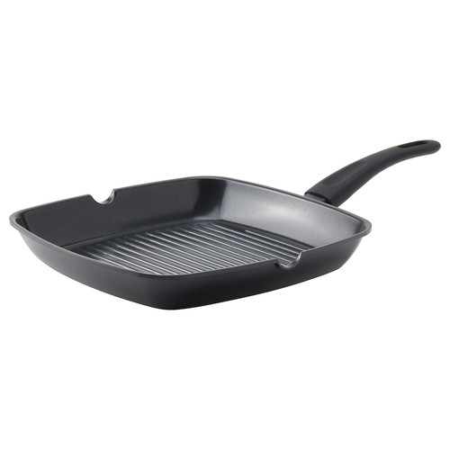 HEMLAGAD Grill pan, non-stick coating black, 28x28 cm