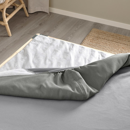 LYNGÖR Sprung mattress base with legs, dark grey, 160x200 cm
