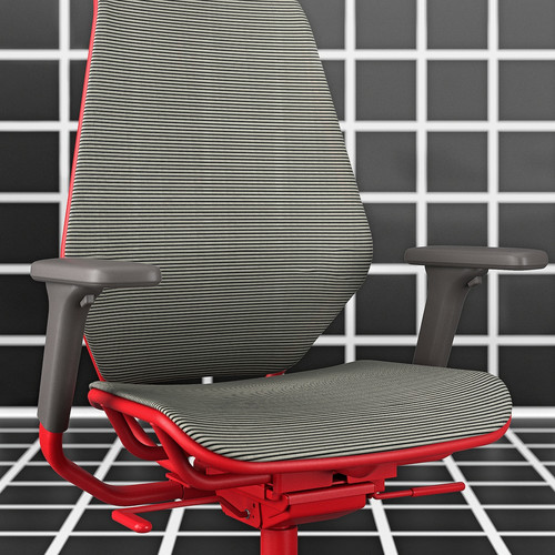 STYRSPEL Gaming chair, grey/red