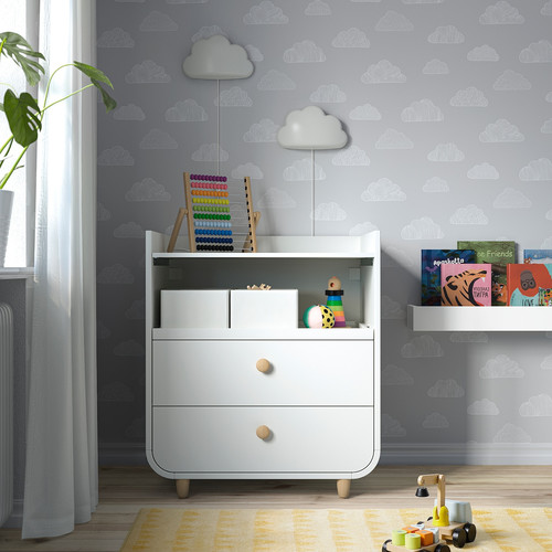 MYLLRA Changing table with drawers, white