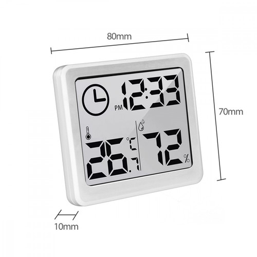 GreenBlue Clock with Thermometer GB384W, white