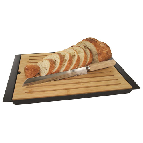 Chopping Board and Knife 38x27 cm, black