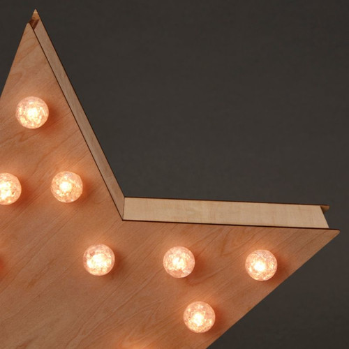 Christmas LED Decoration Star, wood