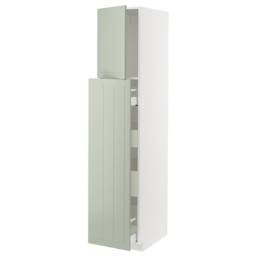 METOD / MAXIMERA Hc w p-o func 1dr/4drw, white/Stensund light green, 40x60x200 cm