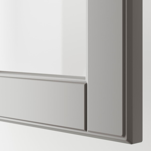 BODBYN Glass door, grey, 40x100 cm