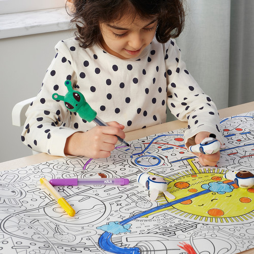 AFTONSPARV Colouring paper roll, space, 10 m