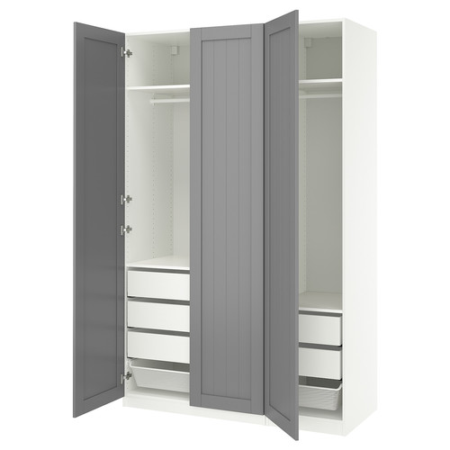 PAX / GULLABERG Wardrobe combination, white/grey, 150x60x236 cm