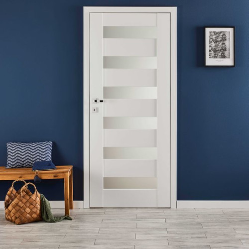 Non-rebated Internal Door Trame 80, right, white