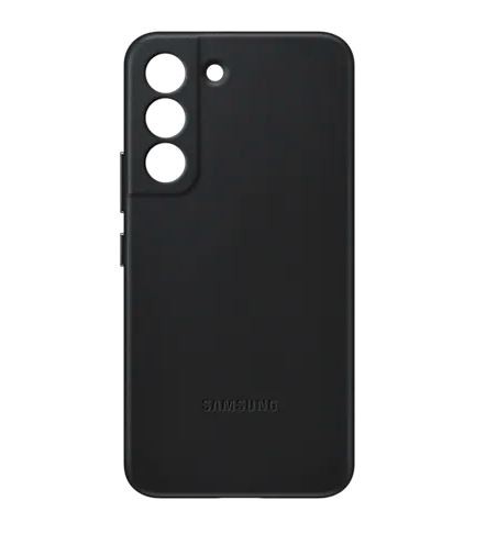 Samsung Phone Case Leather Cover S22+, black