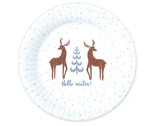 Disposable Paper Plate Christmas Hello Winter 18cm 6pcs