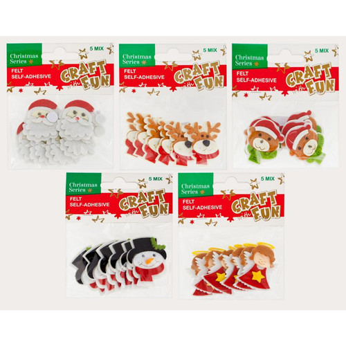 Christmas Self-adhesive Felt Decoration, 1 set, random patterns