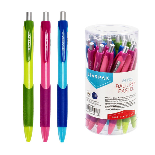 Starpak Retractable Ball Pen Pastel 24pcs