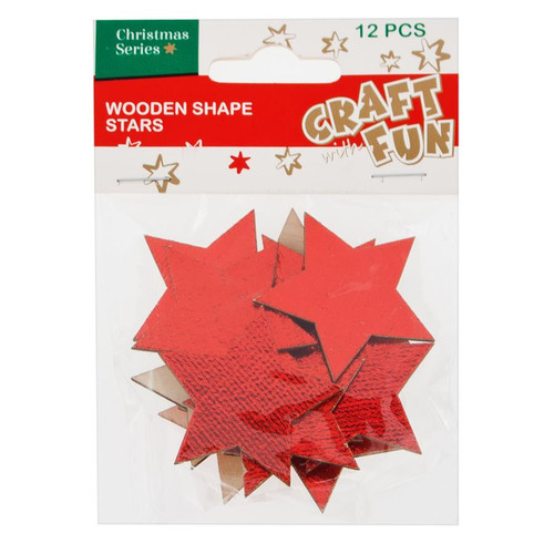 Christmas Decorations Wooden Shape Stars 12pcs