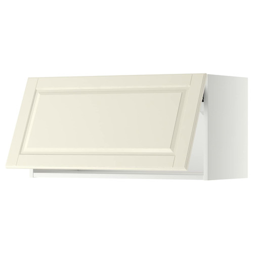 METOD Wall cabinet horizontal w push-open, white/Bodbyn off-white, 80x40 cm