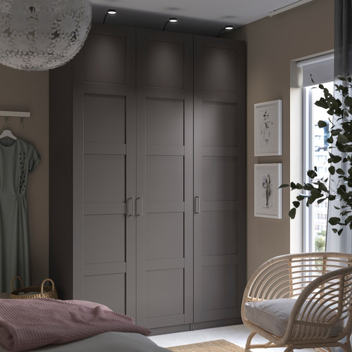 PAX / BERGSBO Wardrobe, dark grey/dark grey, 150x60x236 cm