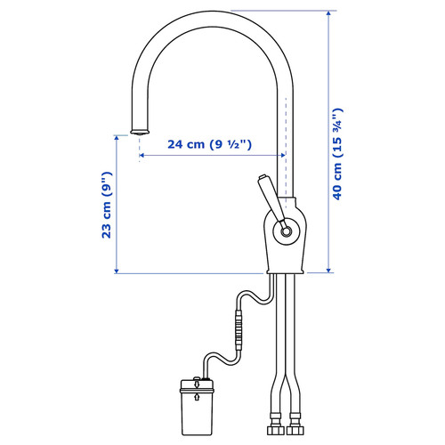 INSJÖN Kitchen faucet w sensor, chrome plated