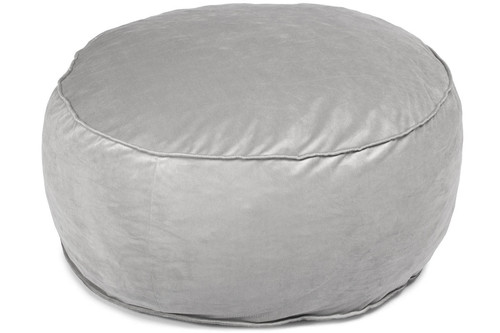 Large Pouffe, velvet, grey