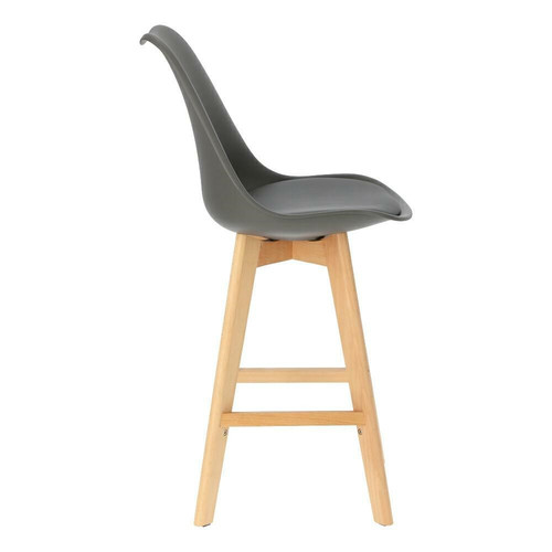 Bar Stool Norden Wood, low, PP, dark grey