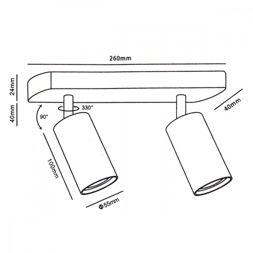 MacLean Wall-ceiling Spot Lamp GU10 MCE452B