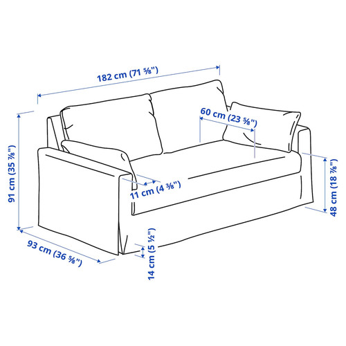 HYLTARP 2-seat sofa, Gransel grey-brown