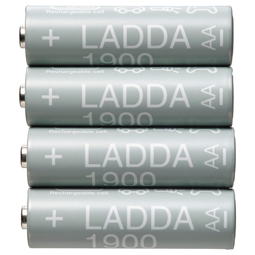LADDA Rechargeable battery, 1900mAh, HR06 AA 1.2V, 4 pack
