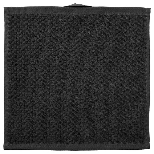 GULVIAL Washcloth, black, 30x30 cm