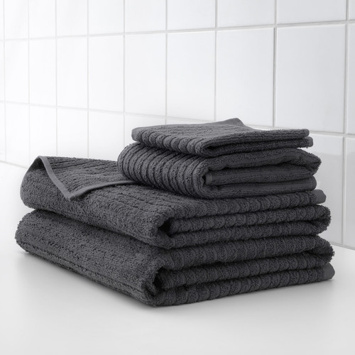 VÅGSJÖN Bath towel, dark grey, 70x140 cm