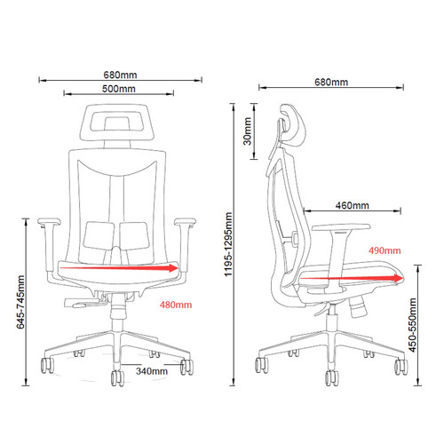MacLean Office Chair Ergonomic Premium Ergo ER-414
