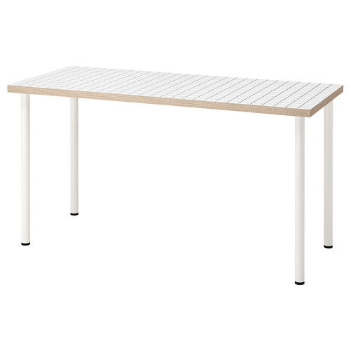 LAGKAPTEN / ADILS Desk, white anthracite/white, 140x60 cm