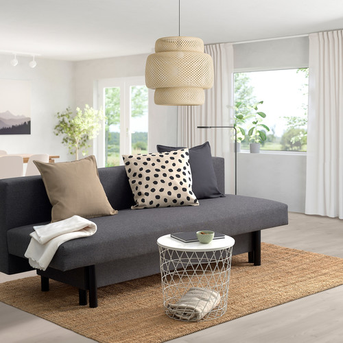 RÄFSTA 3-seat sofa-bed, dark grey