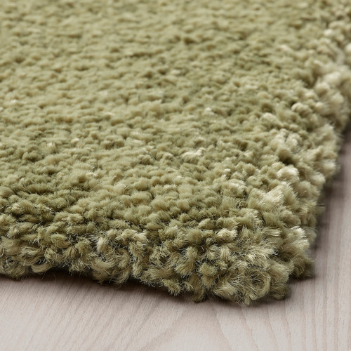 STOENSE Rug, low pile, light olive-green, 80x150 cm