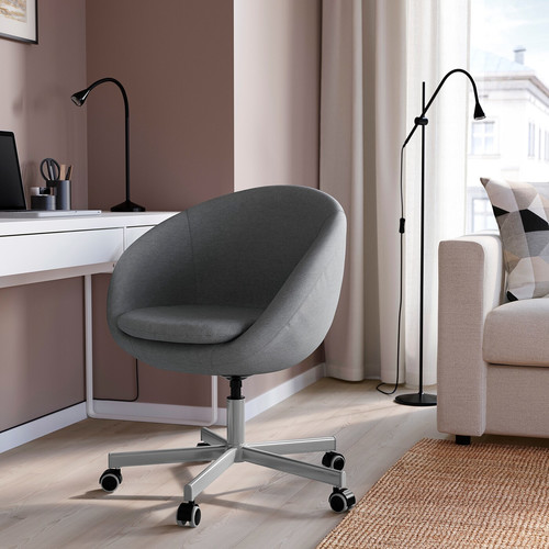 SKRUVSTA Swivel chair, Vissle grey