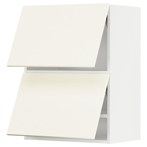 METOD Wall cab horizo 2 doors w push-open, white/Vallstena white, 60x80 cm