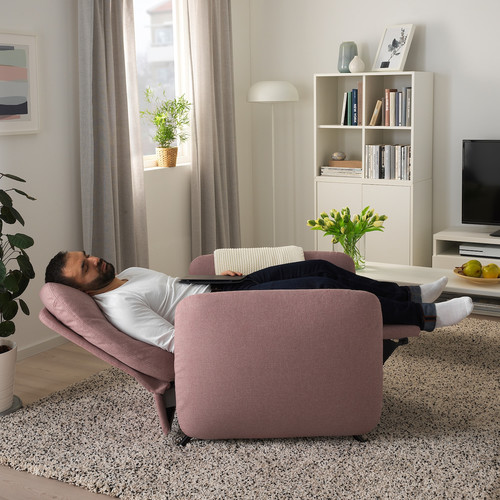 EKOLSUND Recliner, Gunnared light brown-pink