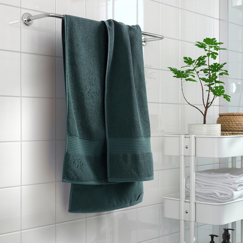 FREDRIKSJÖN Bath towel, grey-turquoise, 70x140 cm