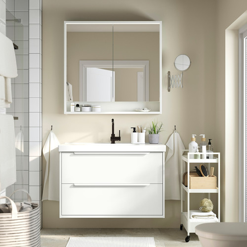 HAVBÄCK Wash-stand with drawers, white, 100x48x63 cm