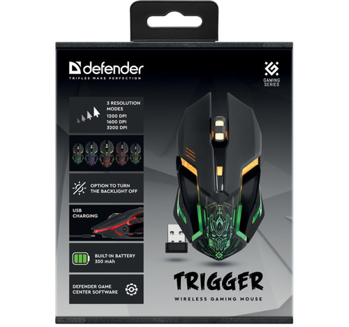 Defender Optical Wireless Gaming Mouse TRIGGER GM-934