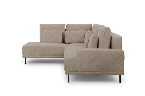 Corner Sofa-Bed Left Nicole L Crown 3 Antelope/black legs, beige