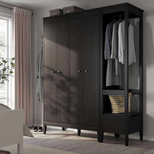 IDANÄS Wardrobe combination, dark brown, 180x59x211 cm