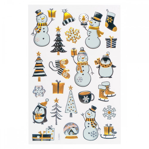 Christmas Stickers 3D 14x25cm Glamour, 1pc, assorted