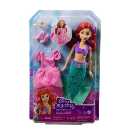 Disney Princess Toys, Ariel 2-In-1 Mermaid To Princess Doll HMG49 3+