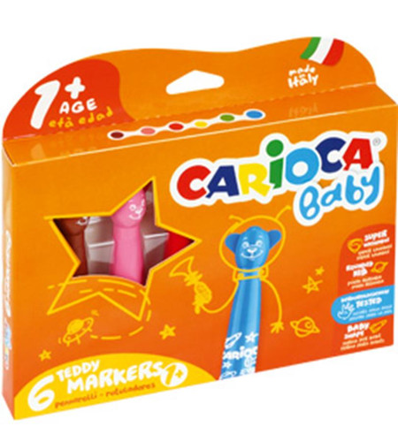 Carioca Teddy Markers Baby 6pcs 1+