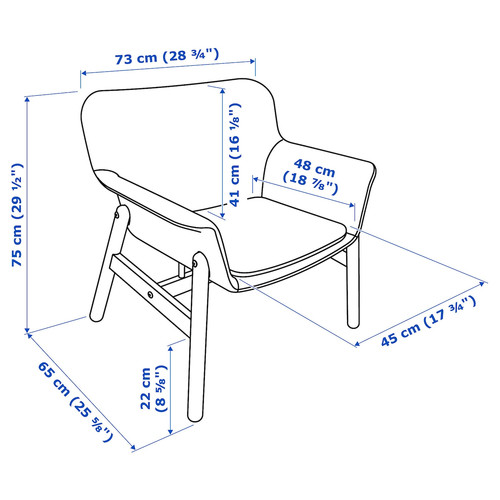 VEDBO Armchair, Gunnared blue