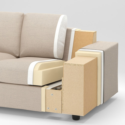 VIMLE 3-seat sofa, with wide armrests/Gunnared beige